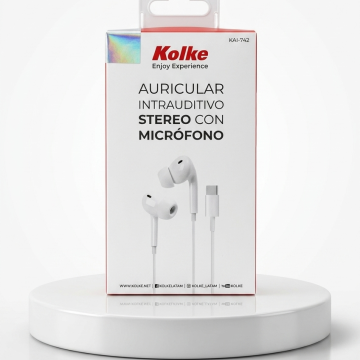 AUDIF C/CABLE KOLKE KAI-742 TIPO C BL